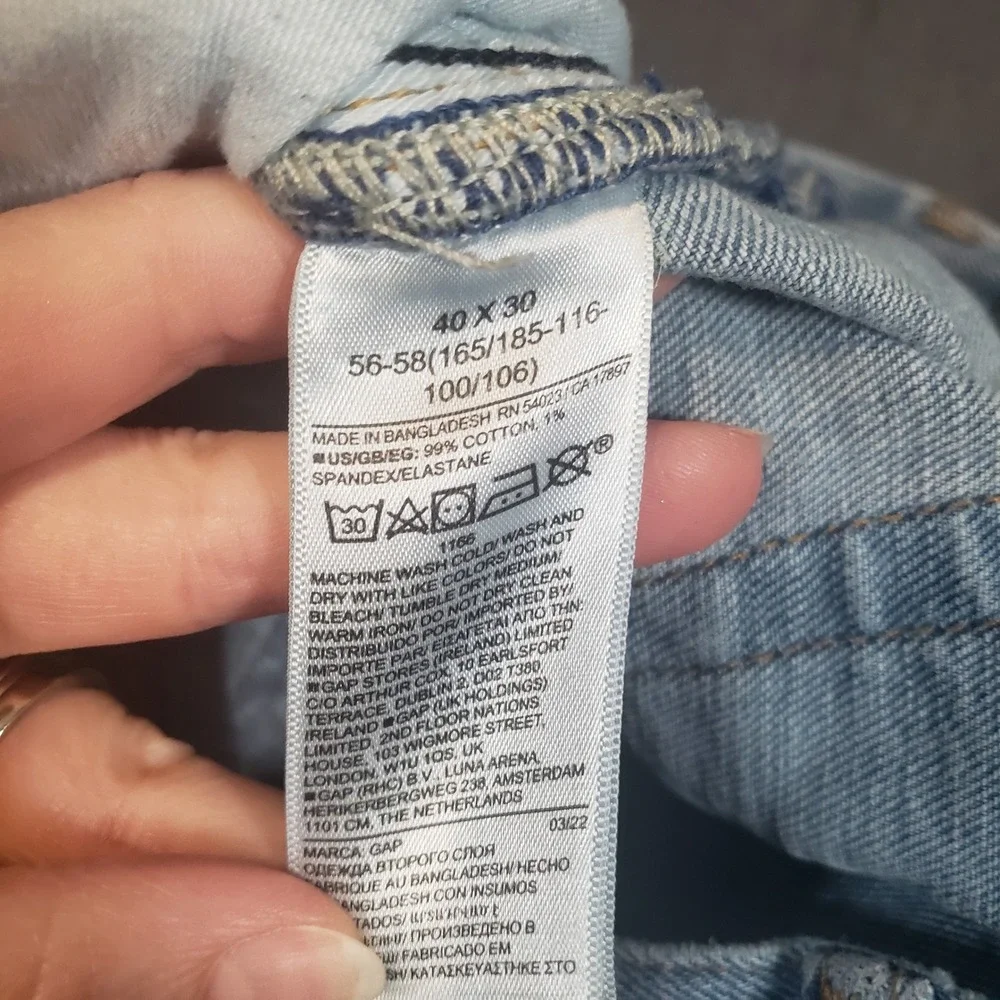 Gap Slim Fit Jeans Mens 40x30 Light Wash Stretch Denim Pants